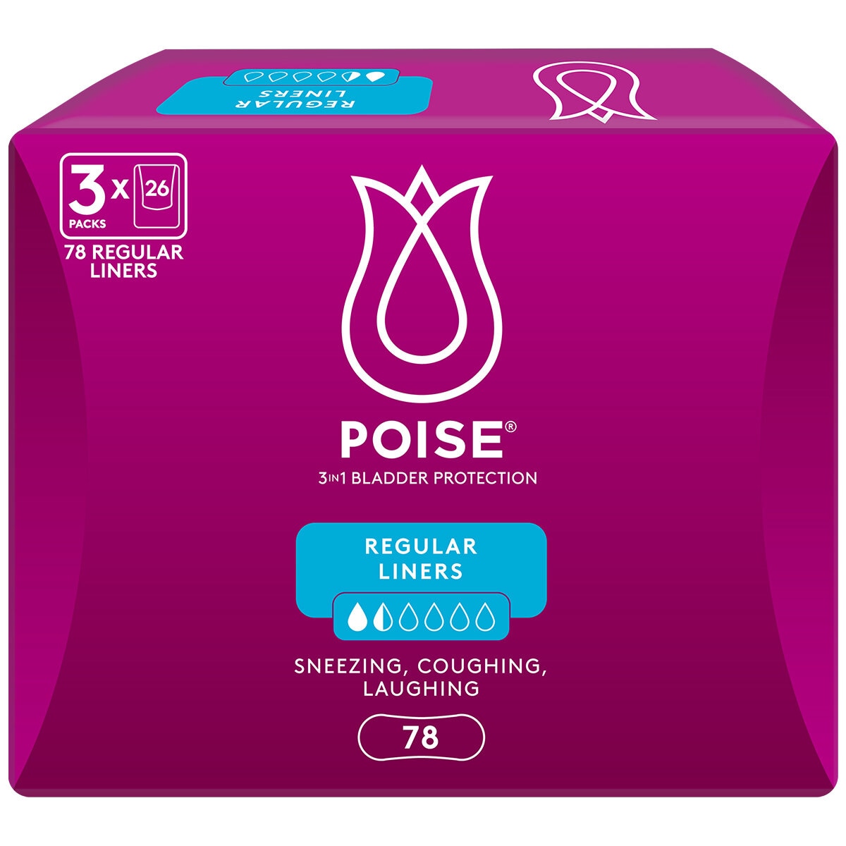 Poise Regular Liner 2 x 78 Pack