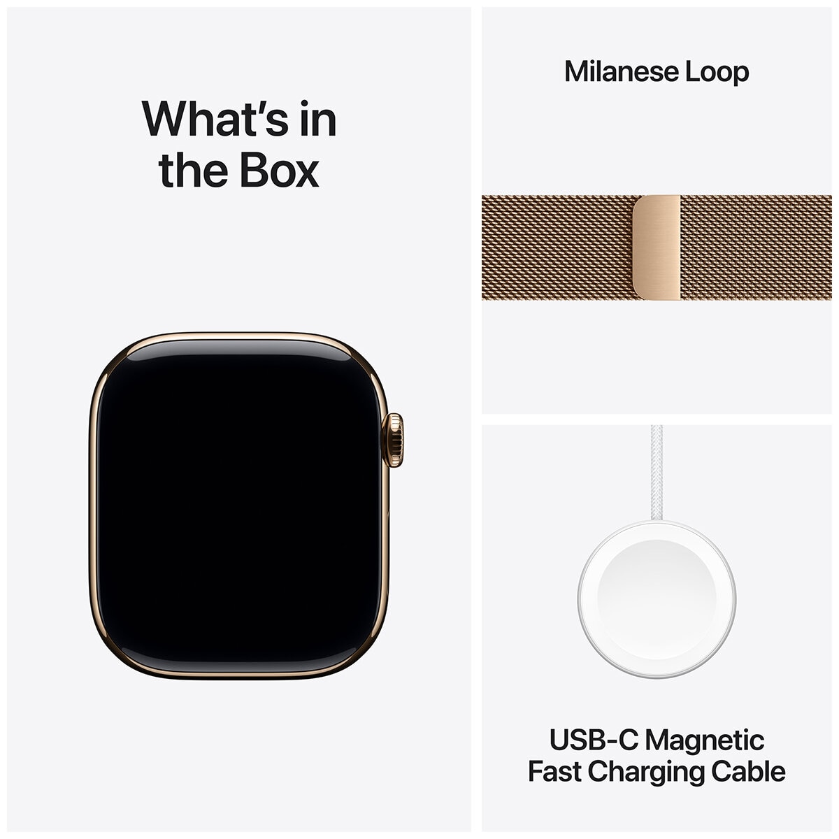 Apple Watch Series 10 GPS + Cellular 42mm Gold Titanium Case With Gold Milanese Loop