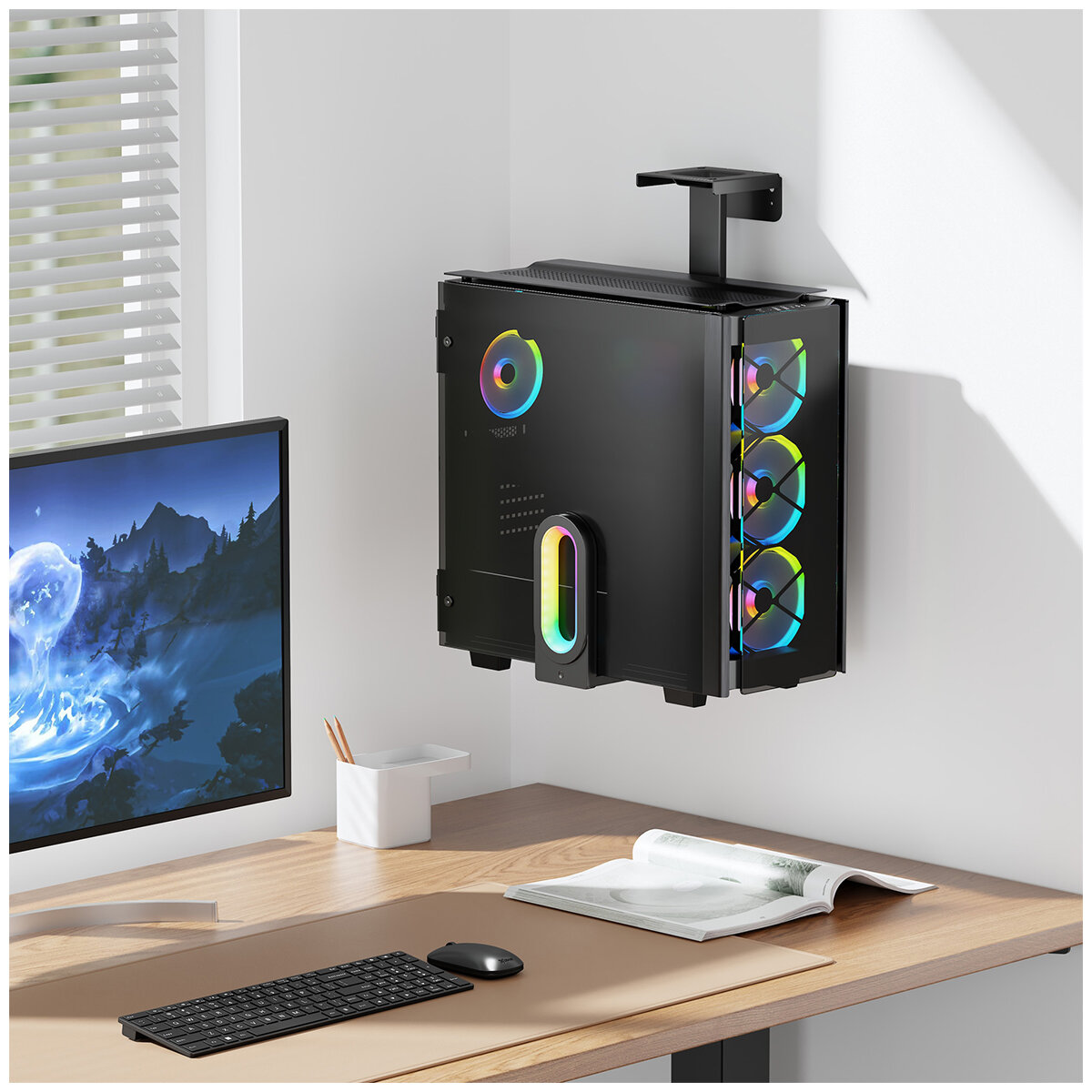 mbeat Activiva RGB Ultra-Wide Adjustable Wall & Under-Desk Gaming PC Mount ACA-MNT-RGB01K