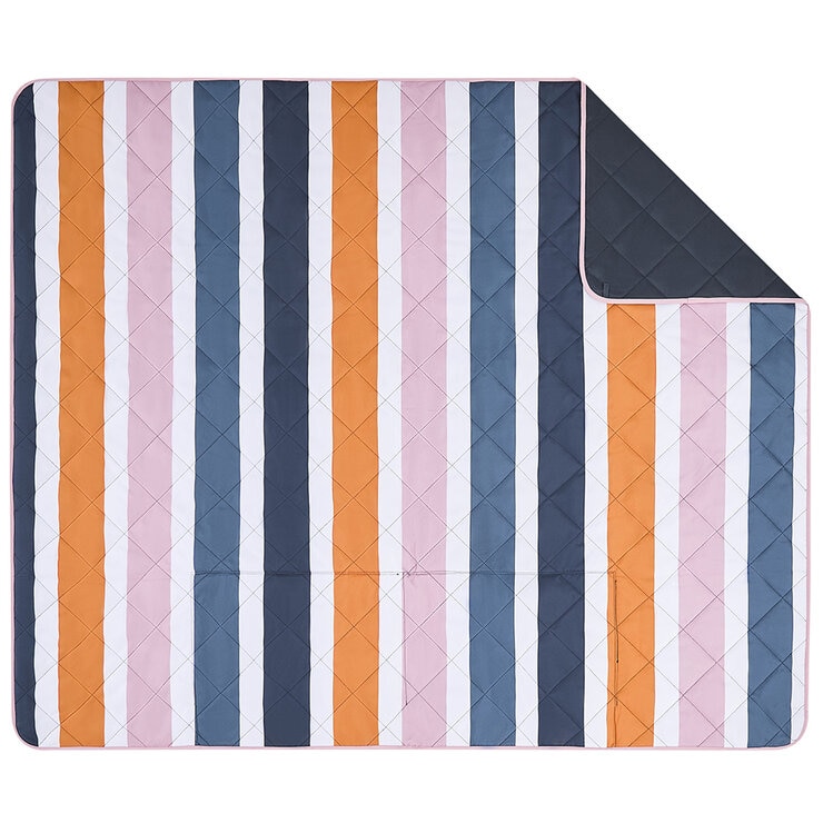 Hunter Outdoor Picnic Blanket Block Stripe Blue Multi
