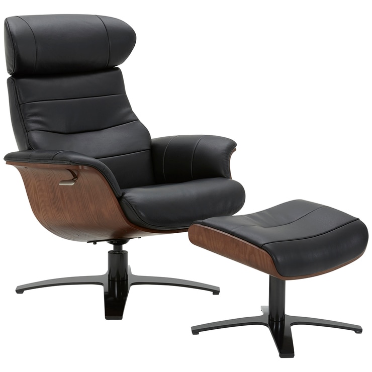 GilmanCreek Leather Karma Chair with Ottoman Costco Australia