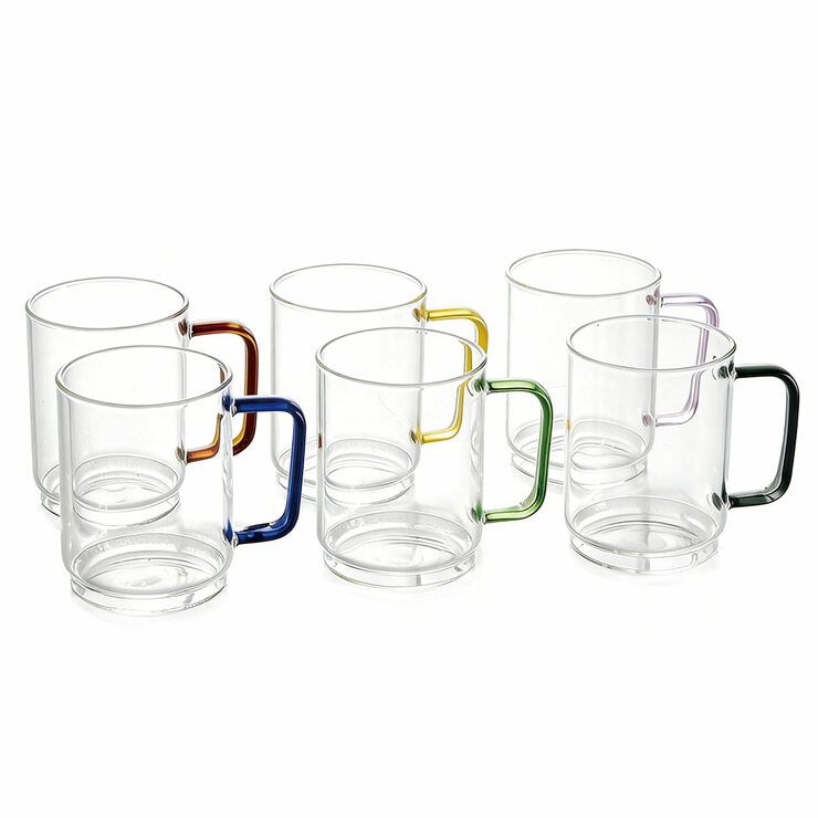 King Crystal Borosilicate Stackable Mug With Handle 410ml x 6 Piece Set King Crystal Borosilicate Stackable Mug With Handle 410ml x 6 Piece Set