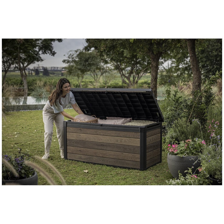 Keter Signature 570L Storage Box Walnut Look Keter Signature 570L Storage Box Walnut Look