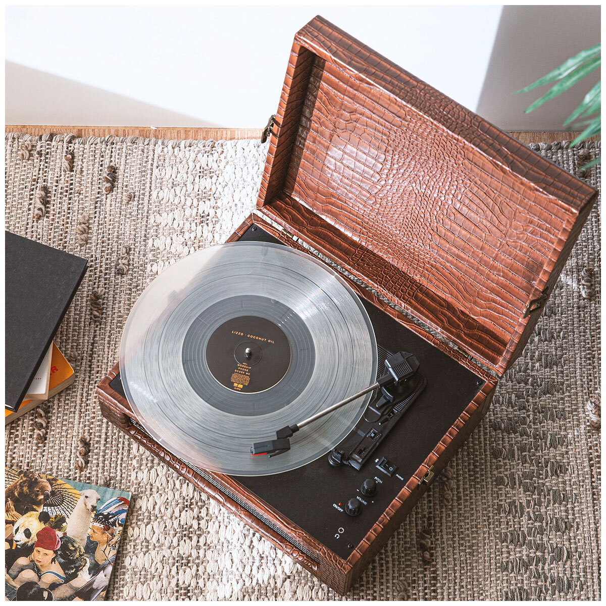 Crosley Voyager Portable Bluetooth Turntable Brown Croc