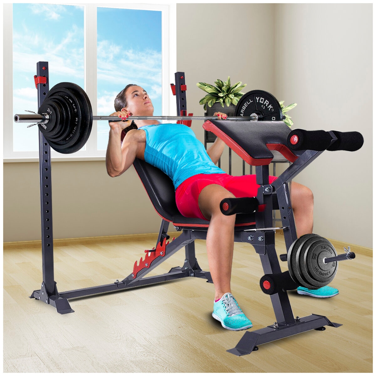 Powertrain Adjustable Weight Bench Home Gym Bench Press