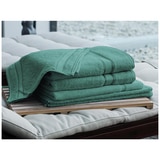 Kingtex Plain dyed 100% Combed Cotton towel range 550gsm Bath Sheet set 7 piece - Forest
