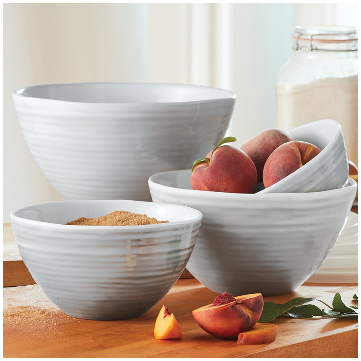 Ombre Mixing Bowls With Lids 4 Piece Set