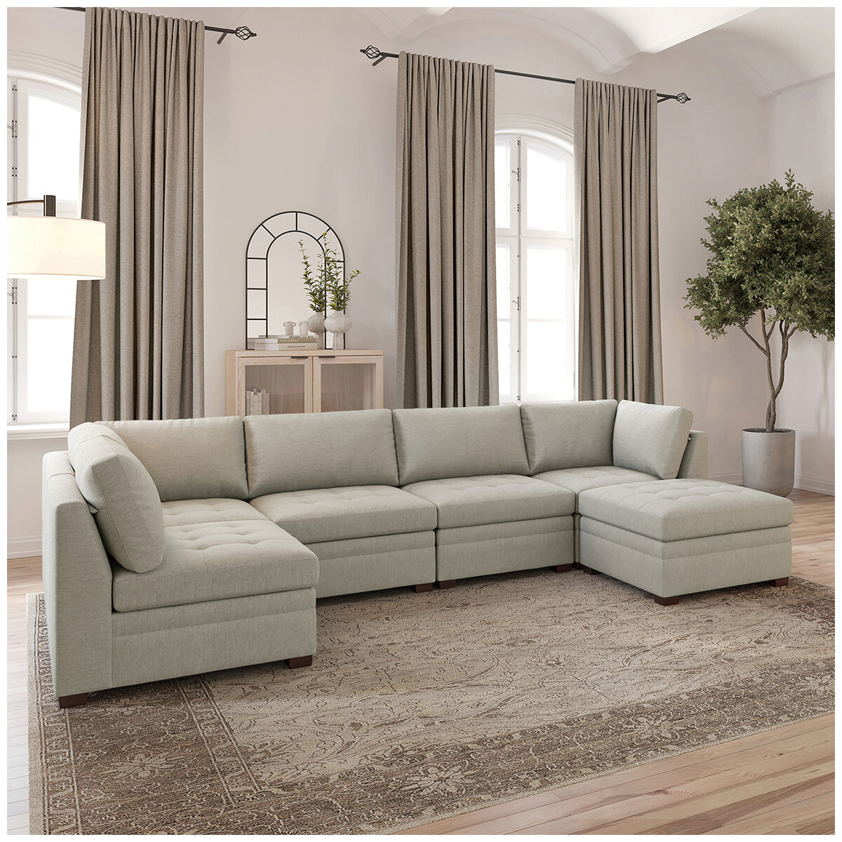 Thomasville 6 Piece Modular Fabric Sectional