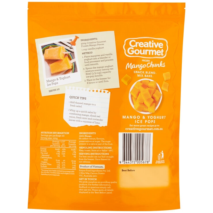 Creative Gourmet Mango Chunks 2kg - Grocery Same Day Delivery Creative Gourmet Mango Chunks 2kg - Grocery Same Day Delivery