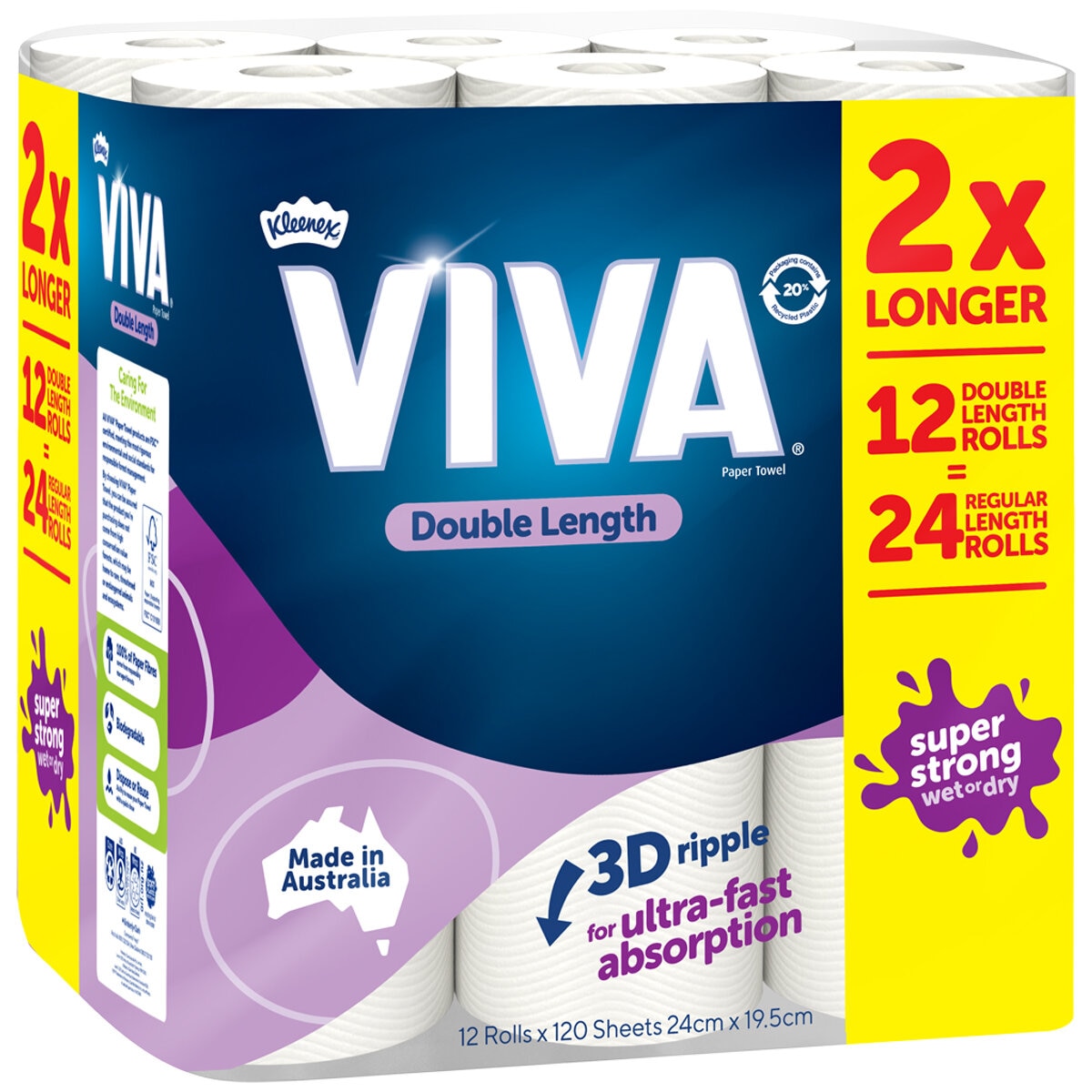 Viva Paper Towel Double Roll 12 x 120 Sheets Viva Paper Towel Double Roll 12 x 120 Sheets