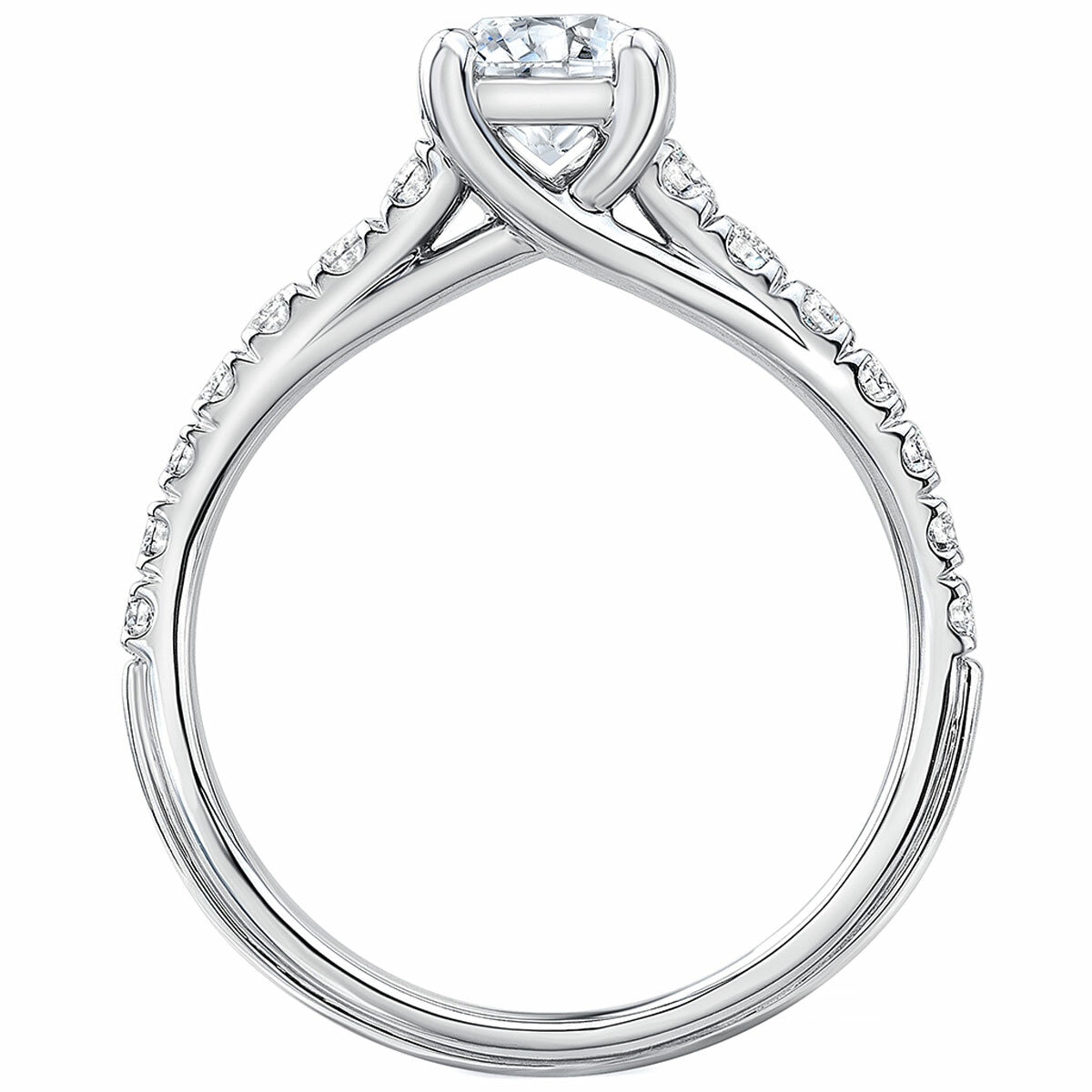 18KT White Gold 1.03ctw Round Brilliant Cut Diamond With 0.70ctw Centre Bridal Ring