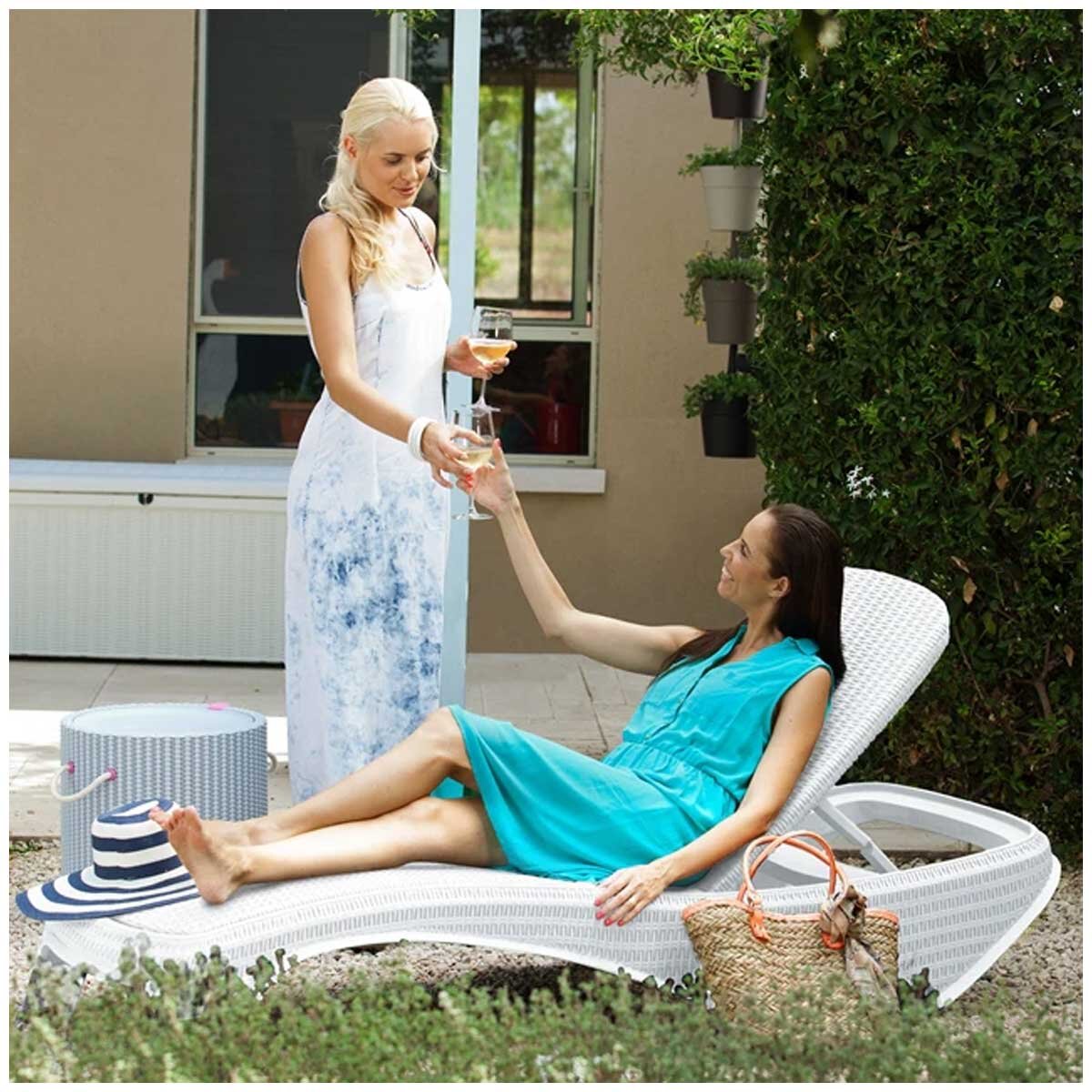 Keter Atlantic Sun Lounger White Set 2 Piece