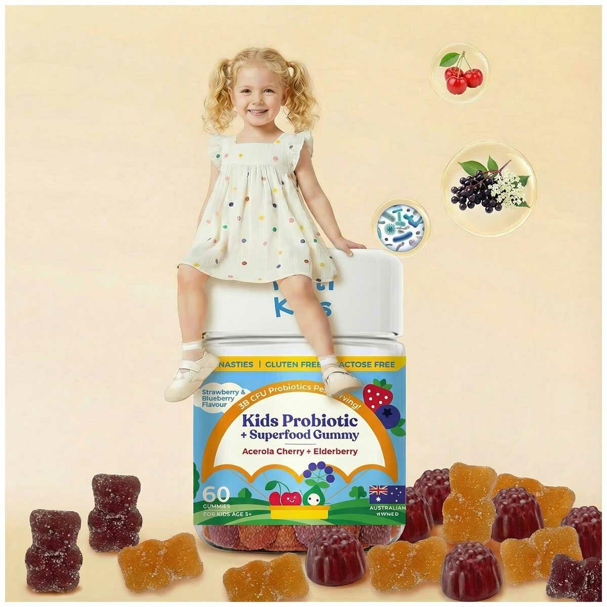 Tutti Kids Probiotic + Superfood 2 x 60 Gummies