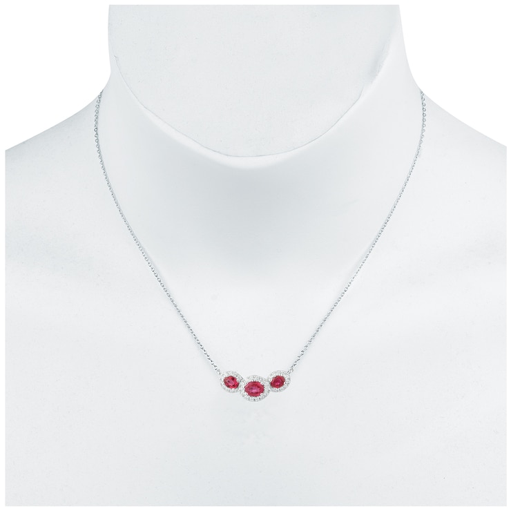 18KT White Gold Ruby and Diamond Necklace Costco Australia