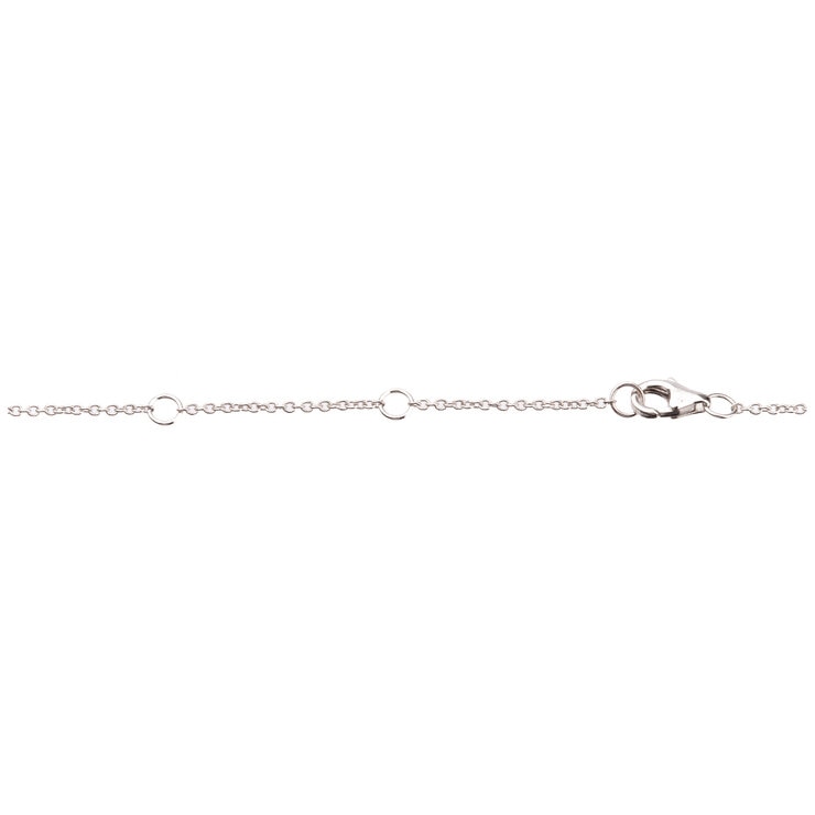 18KT White Gold 0.29ctw Circle Ribbon Necklace