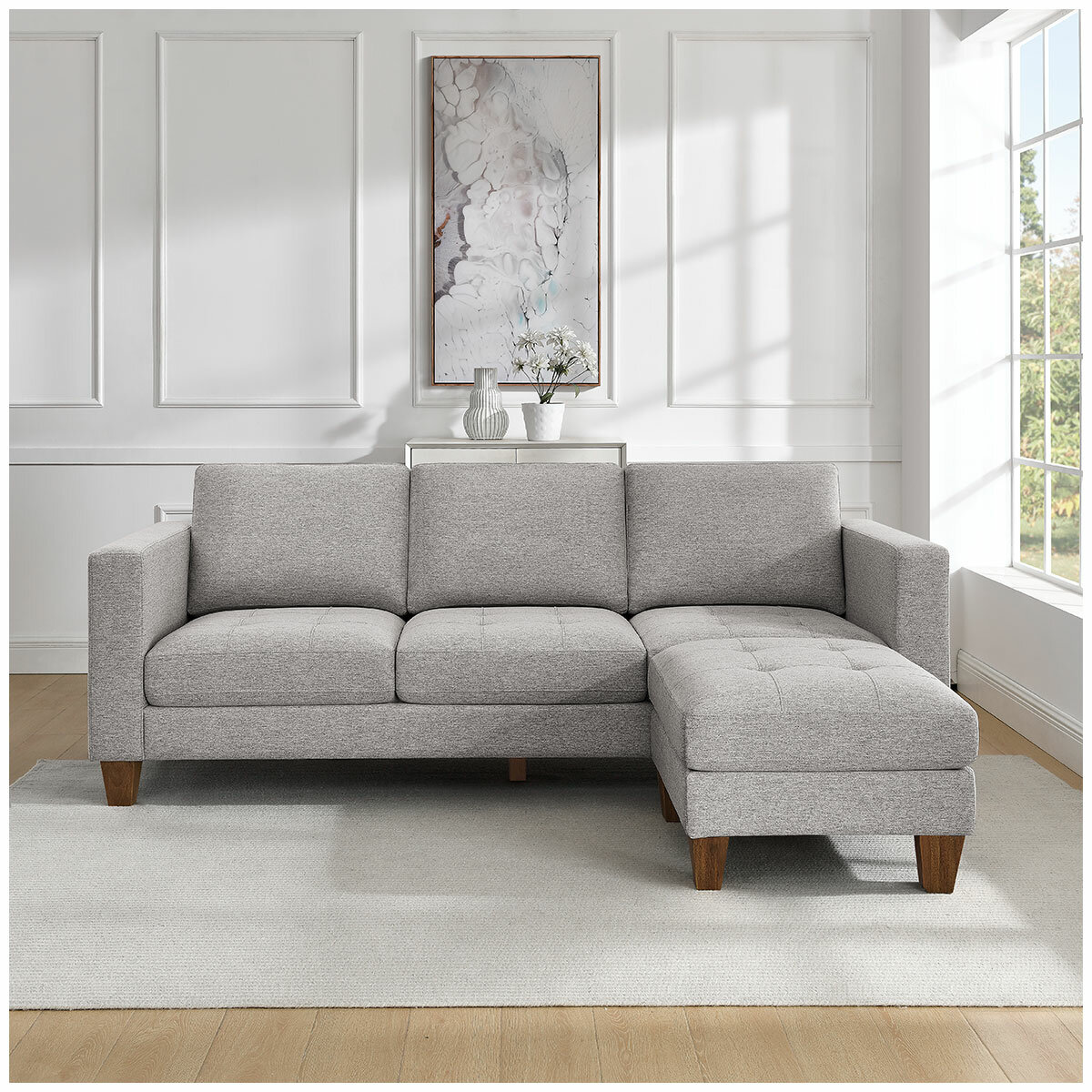 Thomasville Fabric Sofa With Ottoman Thomasville Fabric Sofa With Ottoman