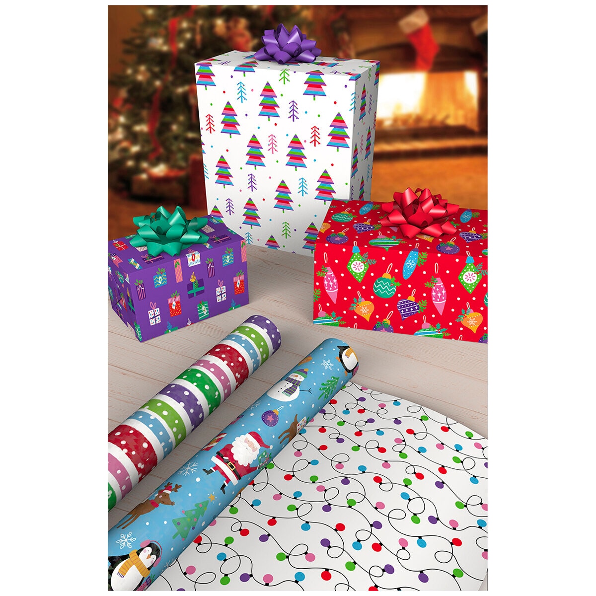 Kirkland Signature Bright Double-Sided Gift Wrap 6 Pack