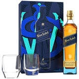 Johnnie Walker Blue Label Blended Scotch Whisky 700ml with 2 Crystal Glasses