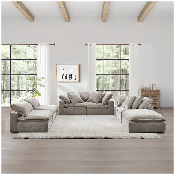 Aiden & Ivy 6 Piece Fabric Modular Sectional