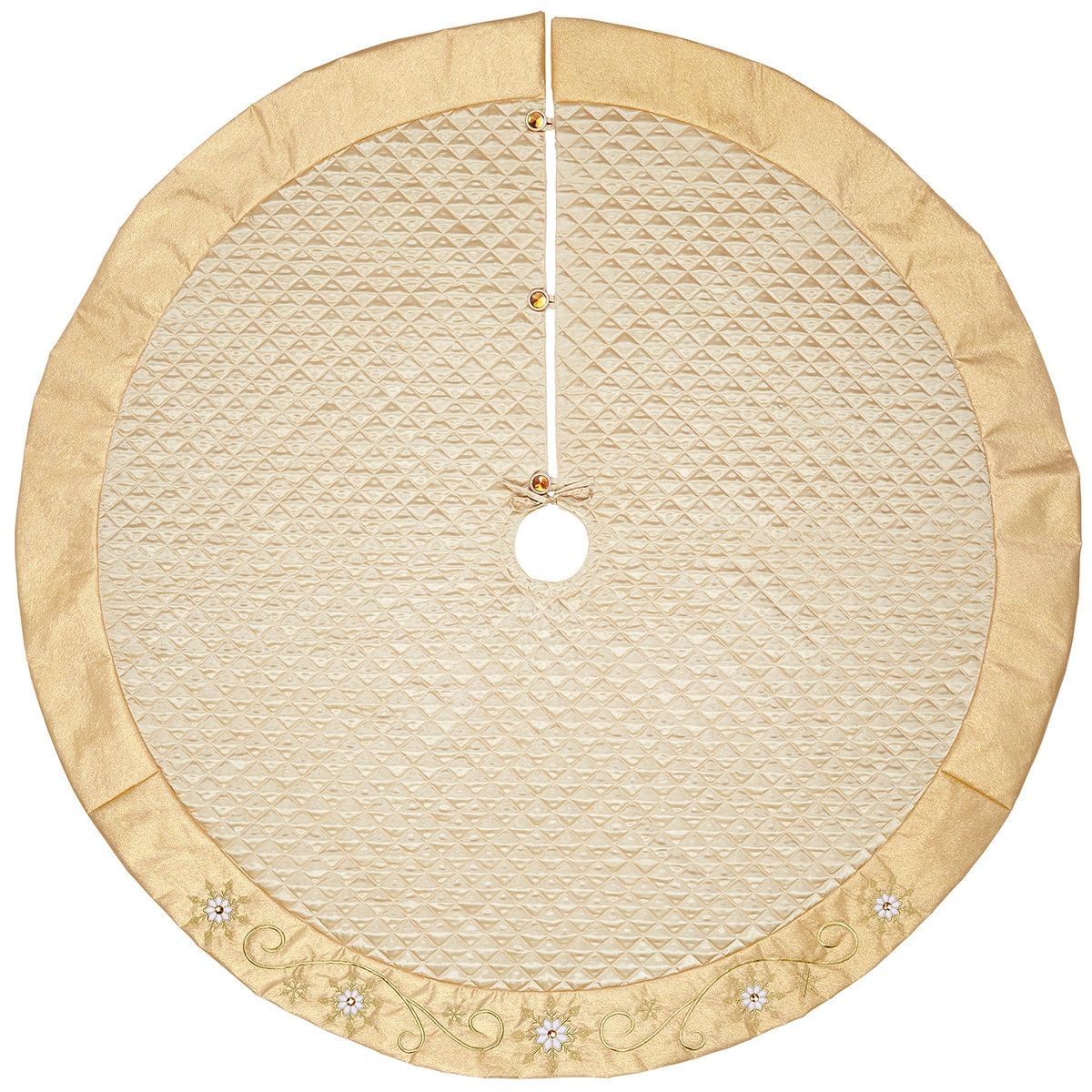 66 inch Tree Skirt - Gold Quilted