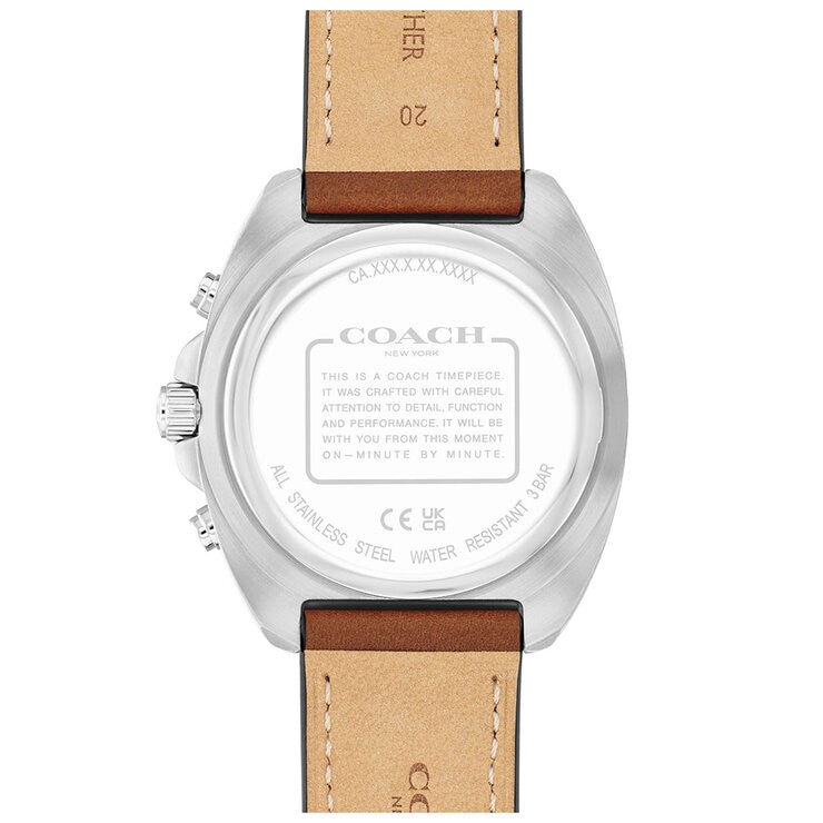 Coach Charter Saddle Leather Strap Blue Dial Men's Watch 14602741