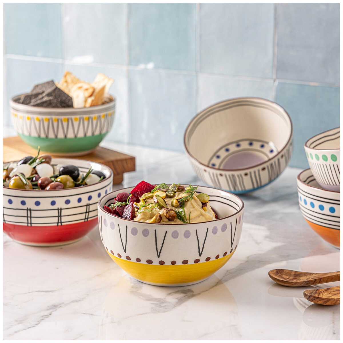 over&back Stardust Stoneware Bowls 6 Piece Set