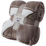 Etoile Velvet Sherpa King Blanket Tan Costco Australia