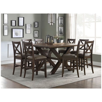 Bayside Langston 9 Piece Counter Height Square Dining Set
