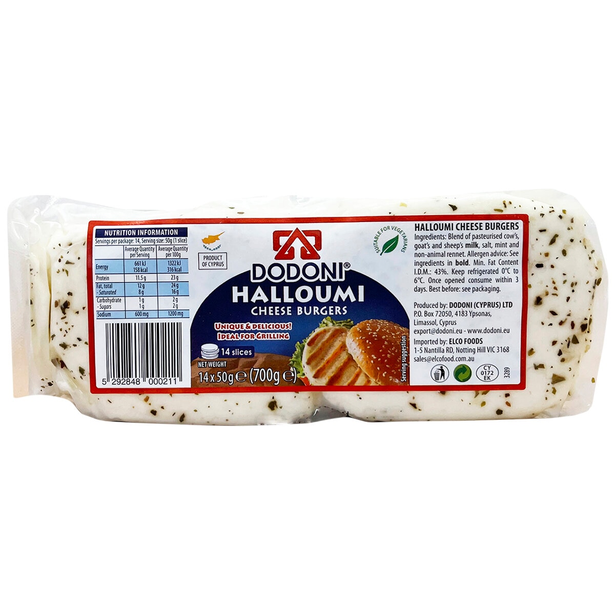 Dodoni Halloumi Cheese Burgers 700 gram Costco Australia