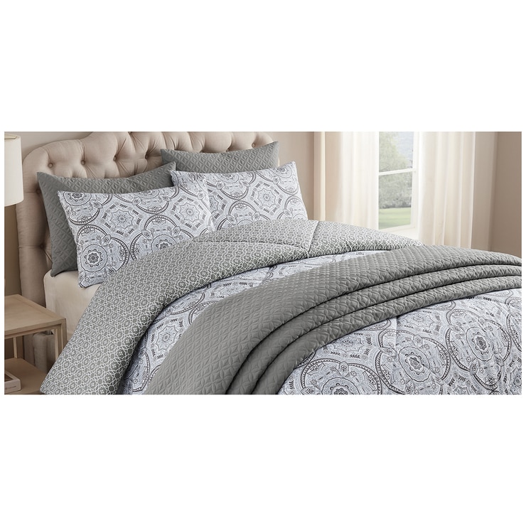 Style Decor King Comforter Set 6pc Grey Costco Australia