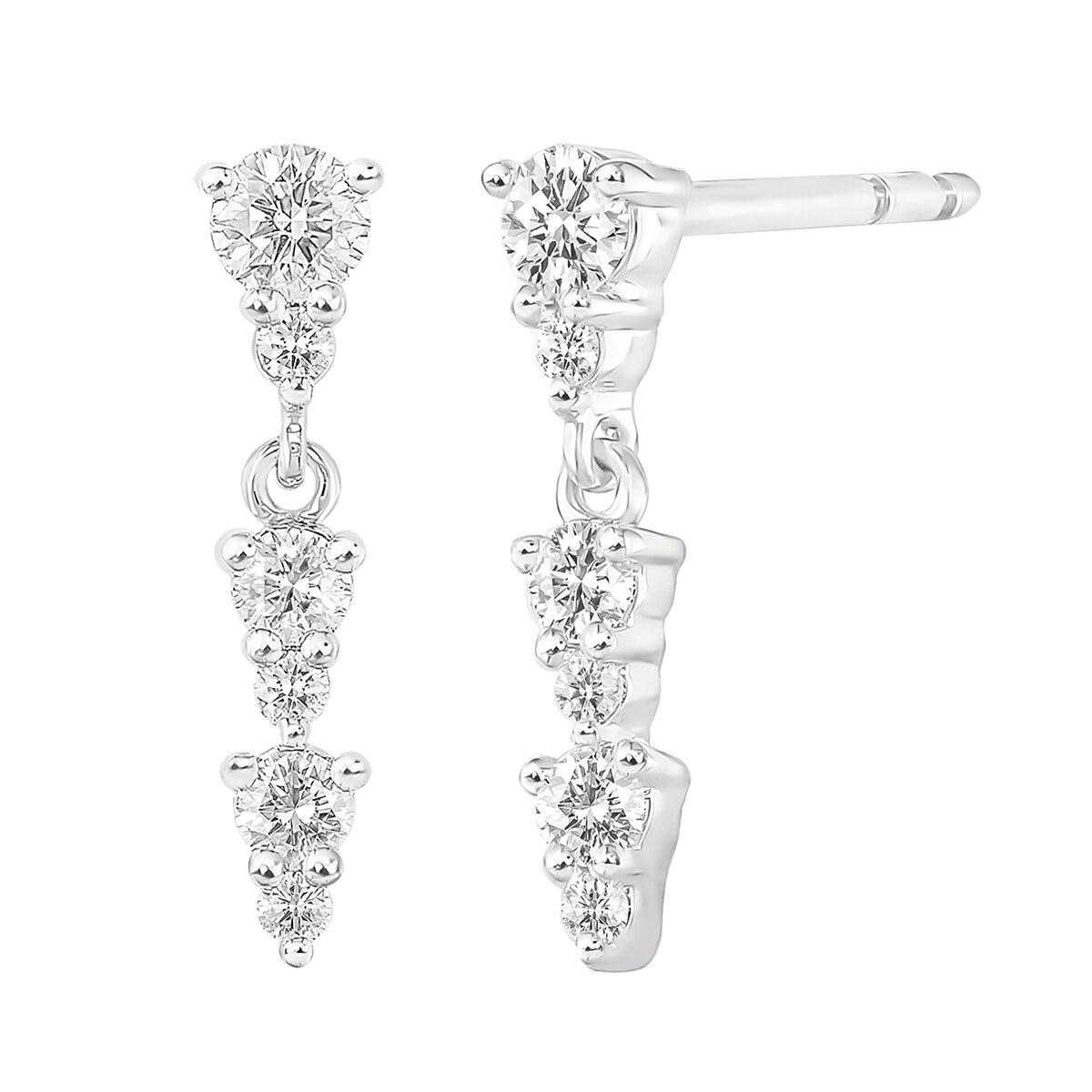 18KT White Gold 0.38ctw Diamond Dangle Earrings/