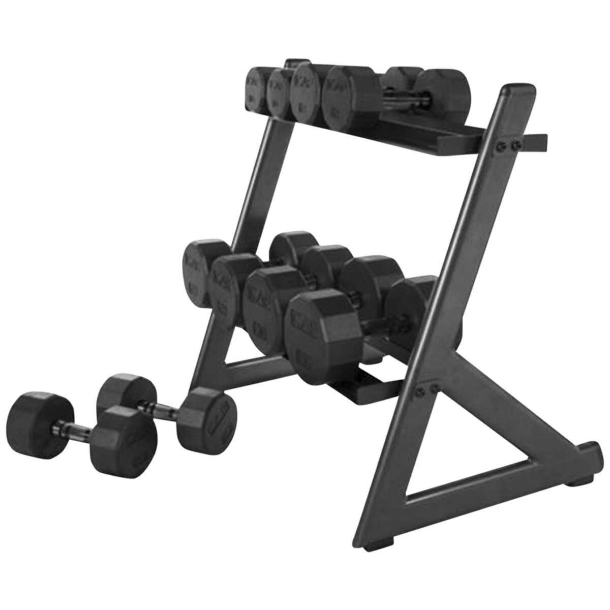 CAP 90kg Coated Dumbbell Set with Rack Black Costco Australia