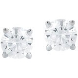 18KT White Gold 0.23CTW Round Brilliant Cut Solitaire Earring