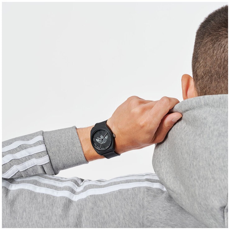 Adidas Originals Street Project Two Black Silicone Strap Unisex Watch AOST23551