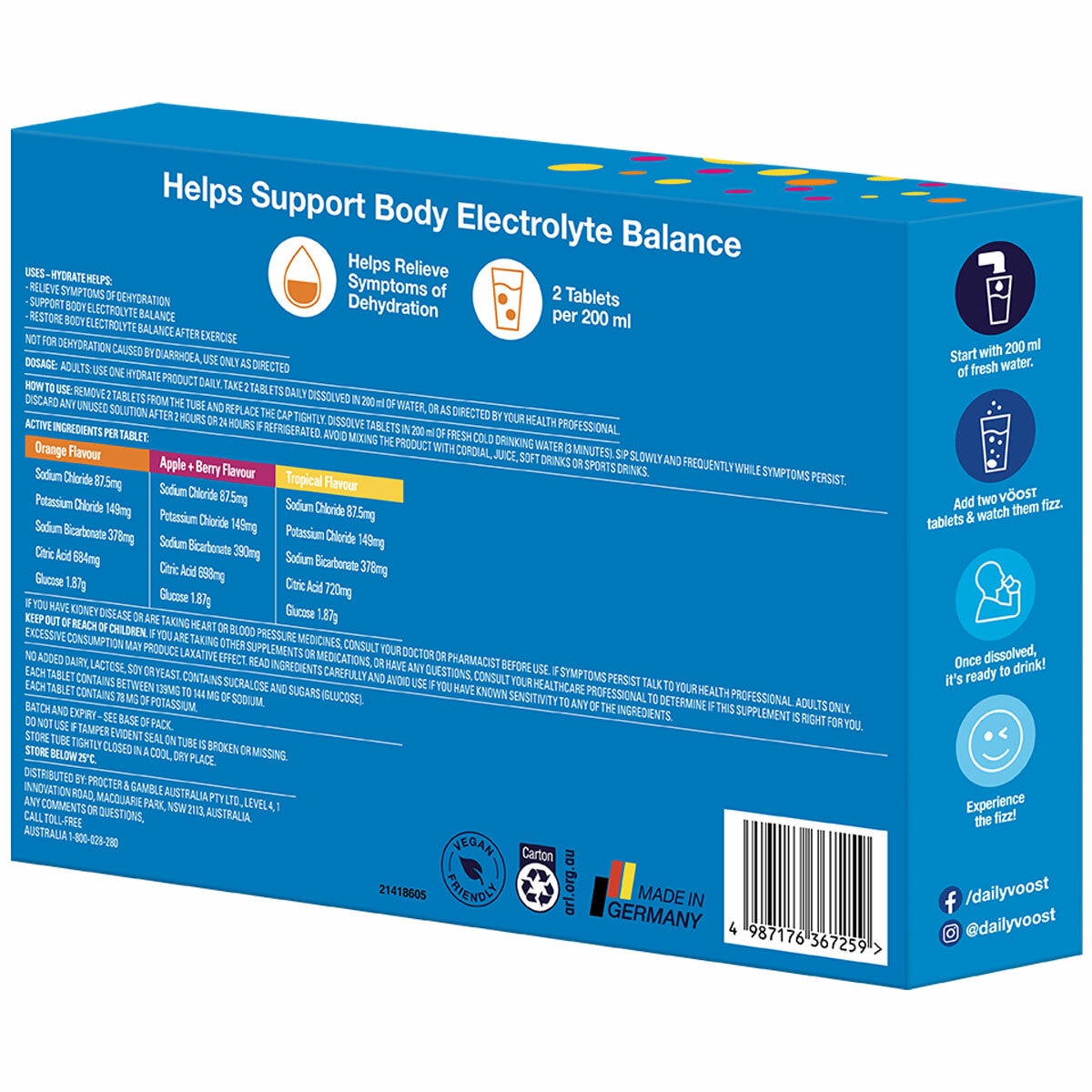 Voost Hydrate Electrolyte Variety Pack 120 Effervescent Tablets Voost Hydrate Electrolyte Variety Pack 120 Effervescent Tablets