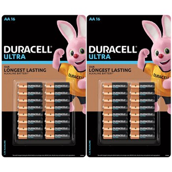 Duracell Ultra Alkaline AA Batteries 16 x 2 Pack
