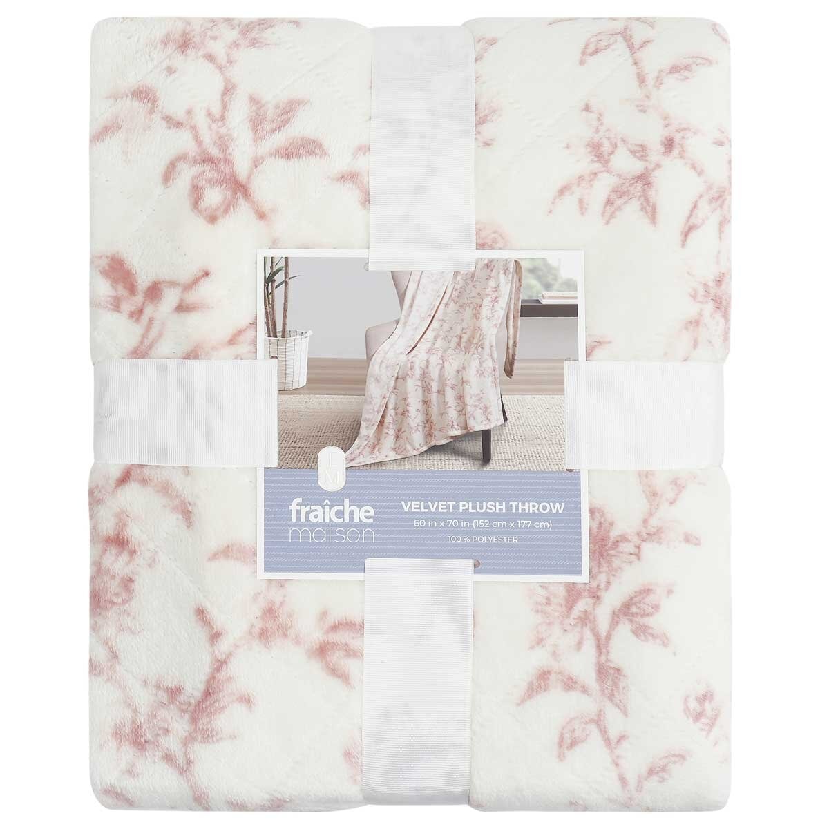 Fraiche Maison Velvet Plush Throw 152cm x 177cm Elodie