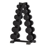 Centr 4 - 14 kg Rubber 12-Sided Dumbbell Set with A-Frame Rack