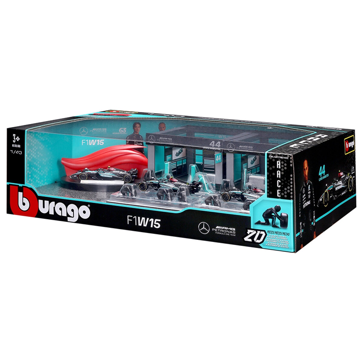 Burago 143 Formula One Racing Deluxe Paddock Mercedes