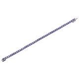 14KT White Gold Oval Cut Tanzanite Tennis Bracelet