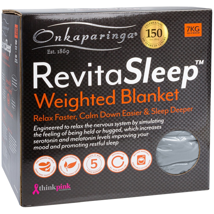 Onkaparinga RevitaSleep Weighted Blanket Charcoal 7kg | Costco Australia