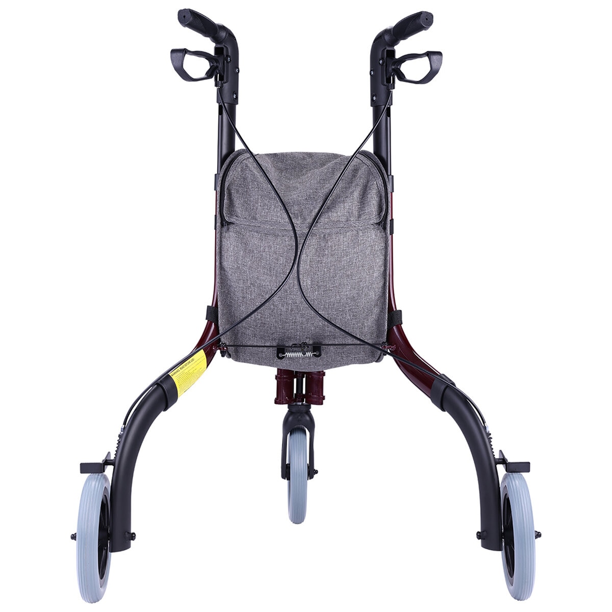 Altus Premium Lightweight 3 Wheel Rollator Walker With Convenient Storage Bag Red