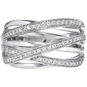 18KT White Gold Round Brilliant Cut 0.24ctw Diamond Ring