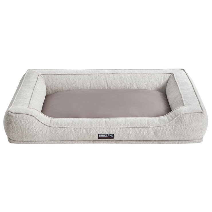 Kirkland Signature Bolster Cuddler Pet Bed Tan Jacquard