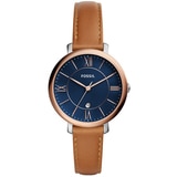 Fossil ES4274 RZG Tan Stainless Steel CS Blue DL Leather Strap Ladies Watch