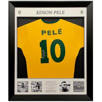 Pele Signed Brazil Jersey Framed