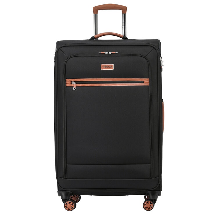 Tosca Park Avenue 3 Piece Luggage Set Black Tan Tosca Park Avenue 3 Piece Luggage Set Black Tan
