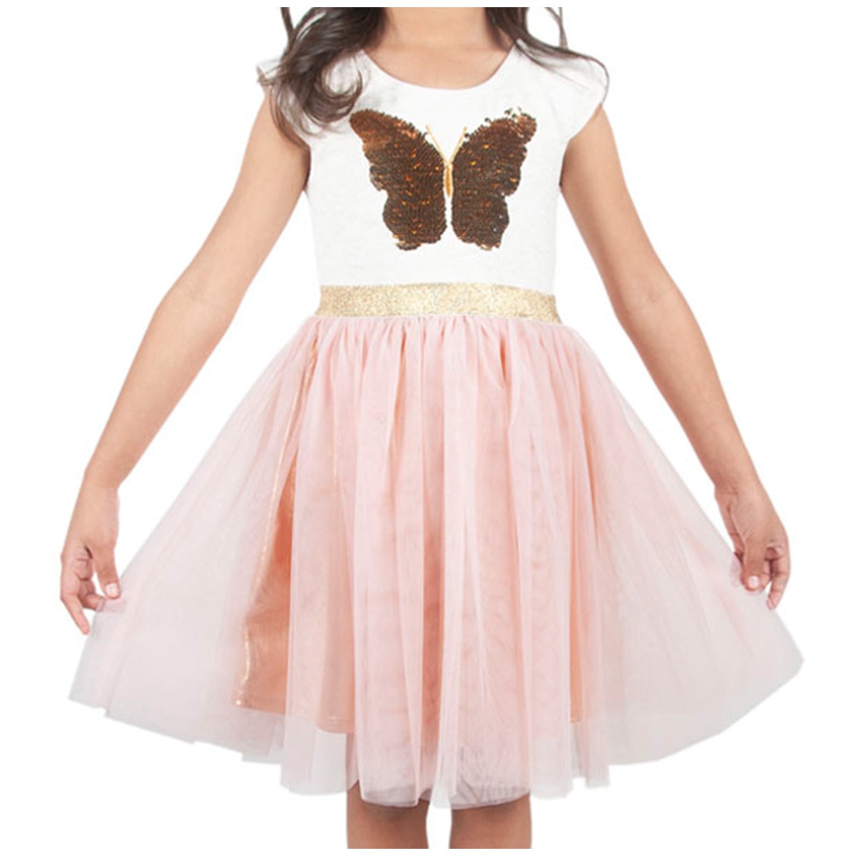 Zunie Girls' Dress - Ivory Rose