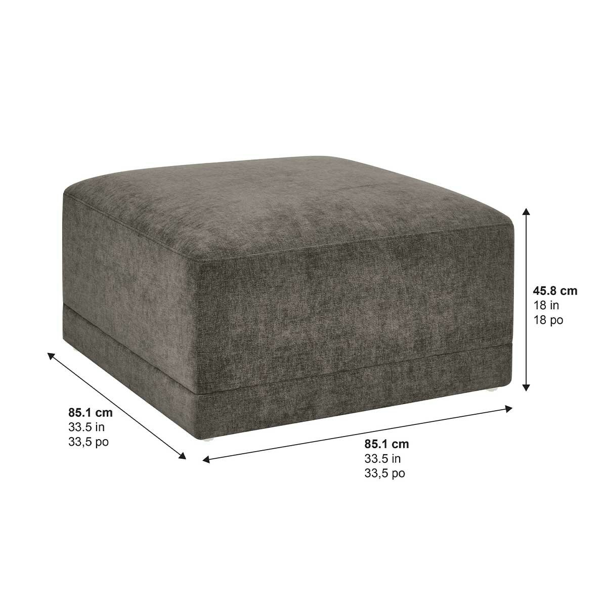 Thomasville 6PC Fabric Modular Sectional with Ottoman Grey