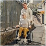 Altus Transport Wheelchair Lightweight Folding Self Propelled 20 Inch Wheel Black